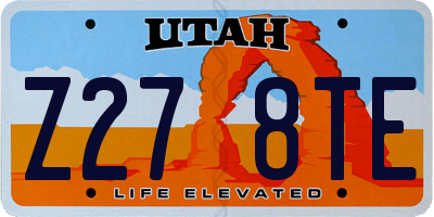 UT license plate Z278TE