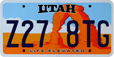 UT license plate Z278TG