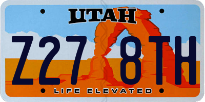 UT license plate Z278TH