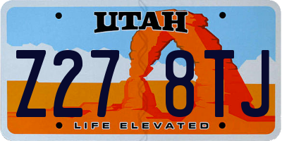 UT license plate Z278TJ