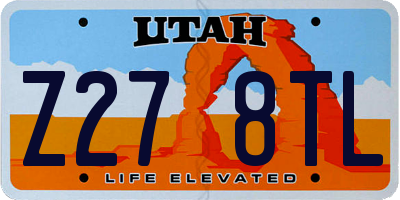 UT license plate Z278TL