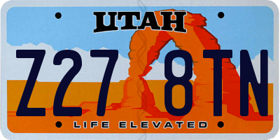 UT license plate Z278TN