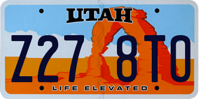 UT license plate Z278TO