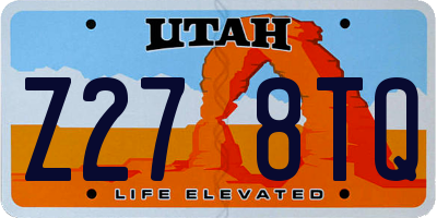 UT license plate Z278TQ