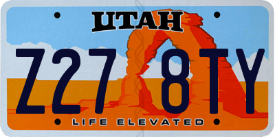 UT license plate Z278TY