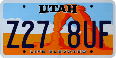 UT license plate Z278UF