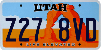 UT license plate Z278VD