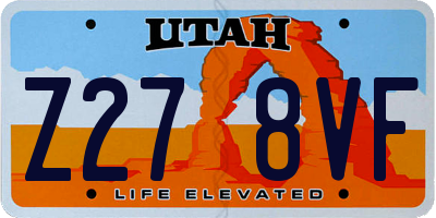 UT license plate Z278VF