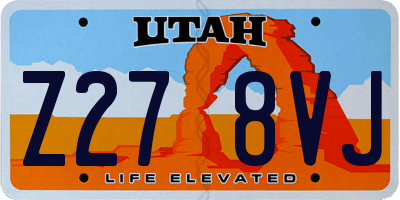 UT license plate Z278VJ