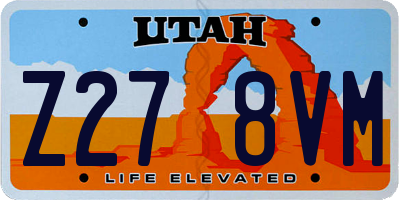 UT license plate Z278VM