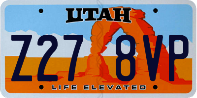 UT license plate Z278VP