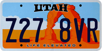 UT license plate Z278VR