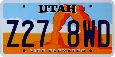 UT license plate Z278WD