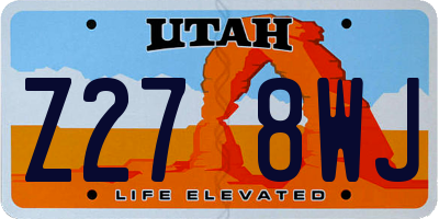 UT license plate Z278WJ