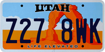 UT license plate Z278WK