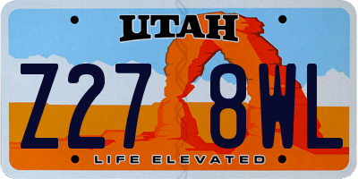 UT license plate Z278WL