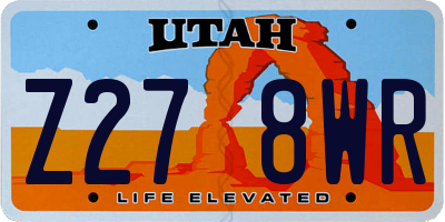 UT license plate Z278WR