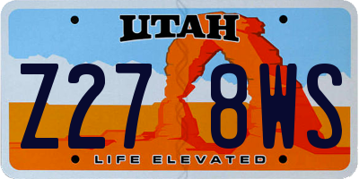 UT license plate Z278WS