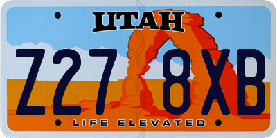 UT license plate Z278XB