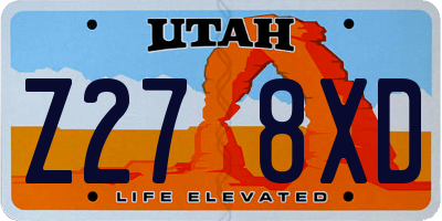 UT license plate Z278XD