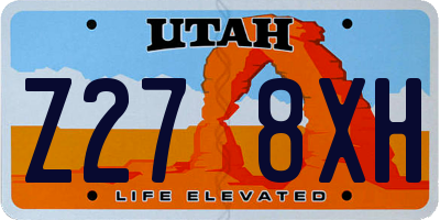 UT license plate Z278XH