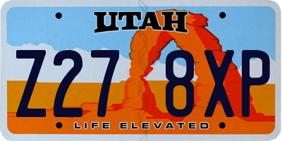 UT license plate Z278XP