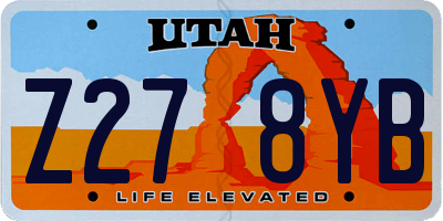 UT license plate Z278YB