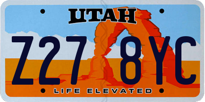 UT license plate Z278YC