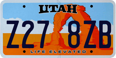 UT license plate Z278ZB