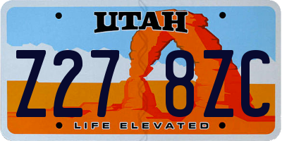 UT license plate Z278ZC