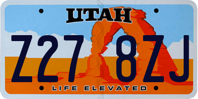UT license plate Z278ZJ