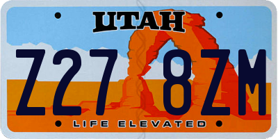 UT license plate Z278ZM