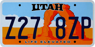 UT license plate Z278ZP