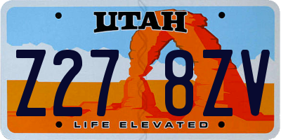 UT license plate Z278ZV
