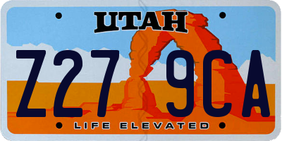 UT license plate Z279CA