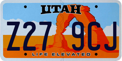 UT license plate Z279CJ