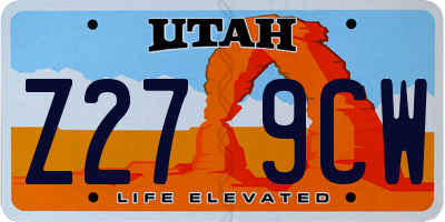 UT license plate Z279CW