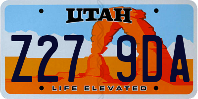 UT license plate Z279DA