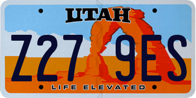 UT license plate Z279ES
