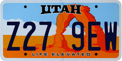 UT license plate Z279EW