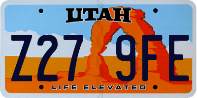 UT license plate Z279FE