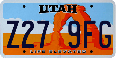 UT license plate Z279FG