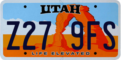 UT license plate Z279FS