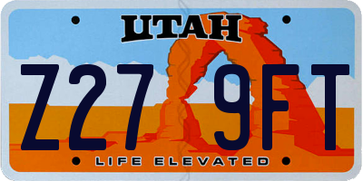 UT license plate Z279FT