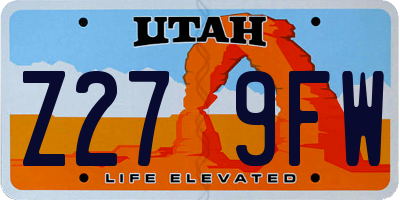 UT license plate Z279FW