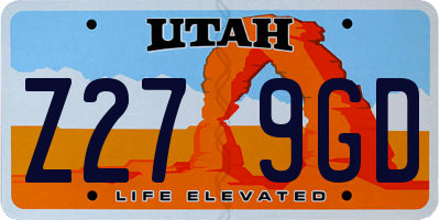 UT license plate Z279GD