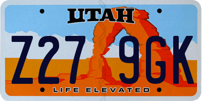 UT license plate Z279GK