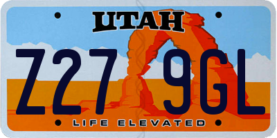 UT license plate Z279GL