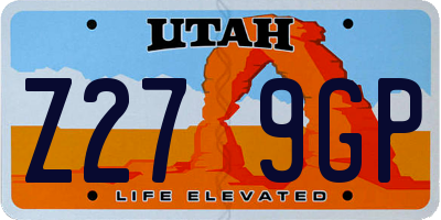 UT license plate Z279GP