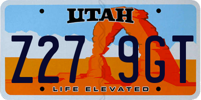 UT license plate Z279GT